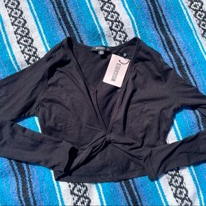 NWT Missguided Cropped Long Sleeve Black Shrug - Women’s Size 4